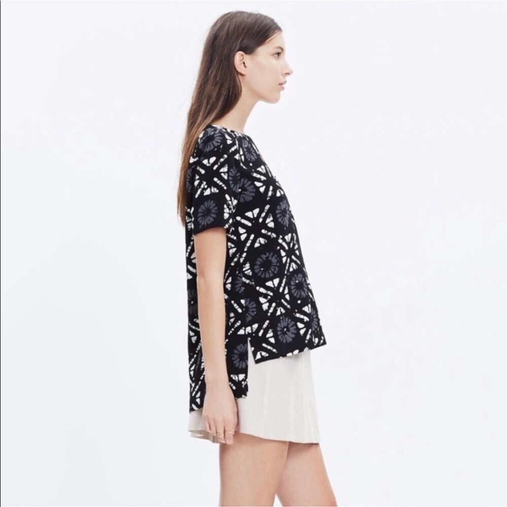 MADEWELL BATIK GRID BUTTON BACK TOP XS